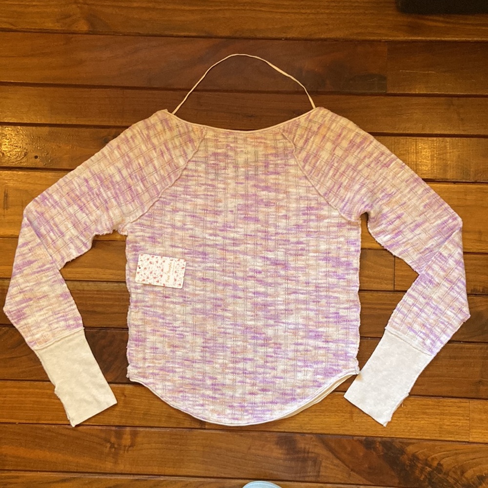 NWT We The Free Spaced Out Long Sleeve Knit Top XS - Picture 7 of 12